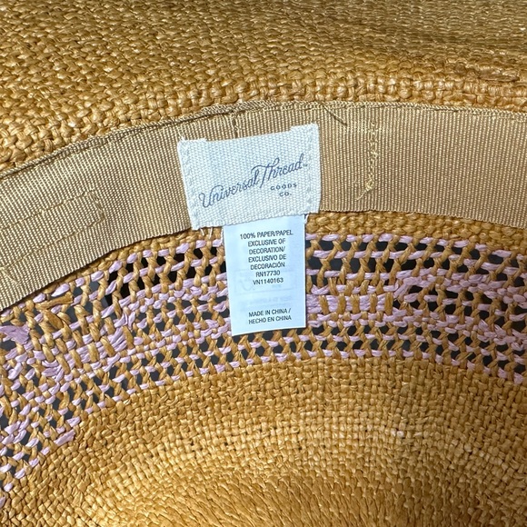 NWT | UNIVERSAL THREAD CO.| STRAW HAT Straw Boater Hat - Tan Size S/M - Picture 5 of 5